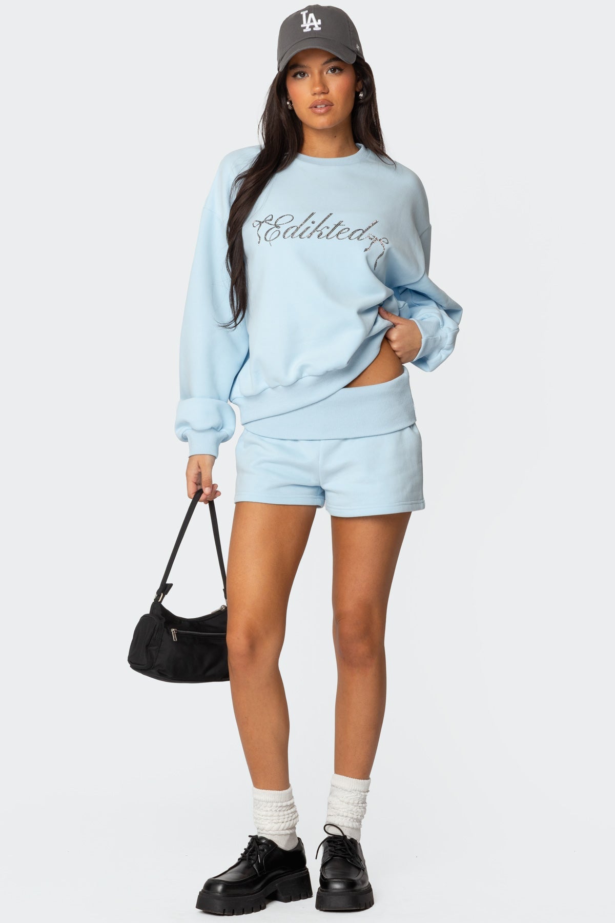 Super Edikted Rhinestone Oversized Sweatshirt
