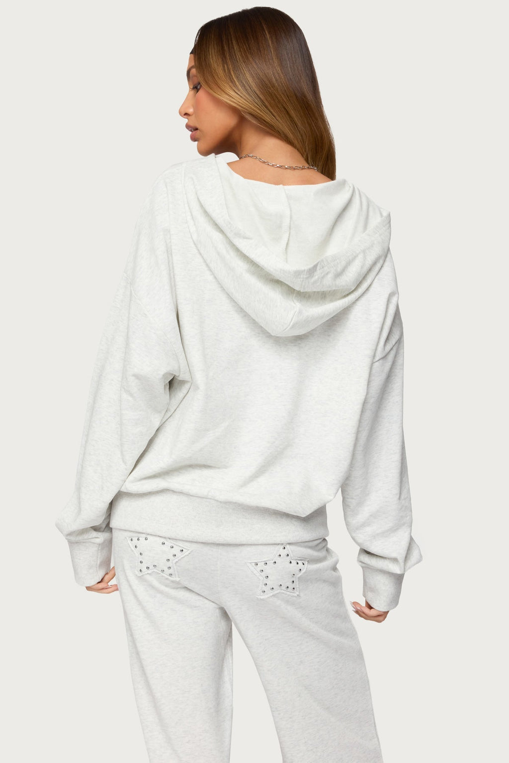 Briela Star Studded Zip Up Hoodie