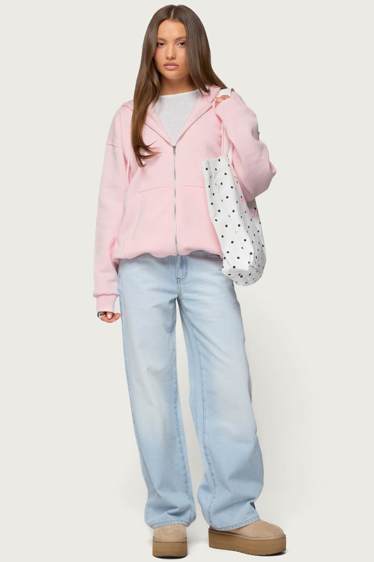Rocia Oversized Zip Up Hoodie