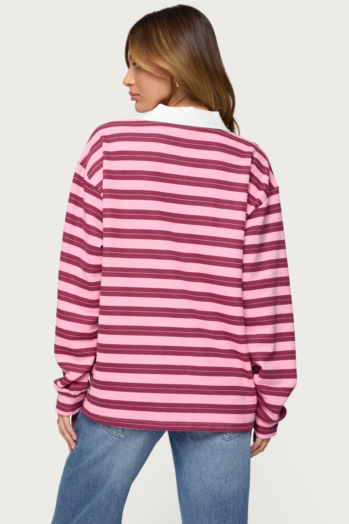 Maureen Striped Polo Sweatshirt