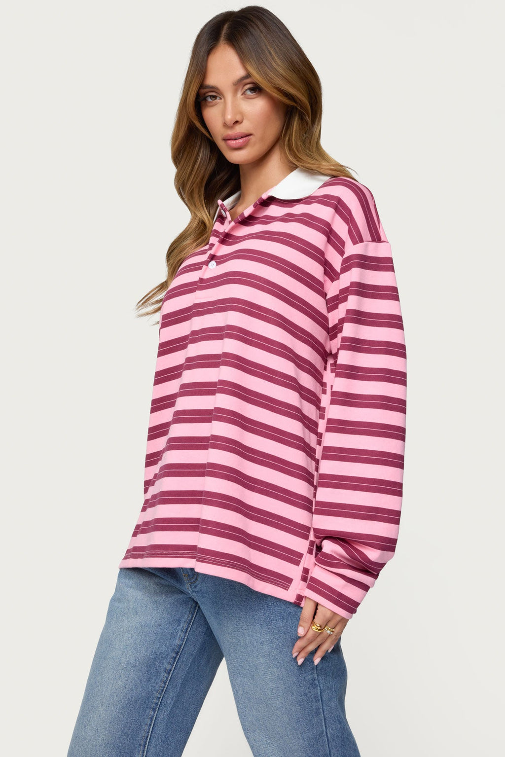 Maureen Striped Polo Sweatshirt