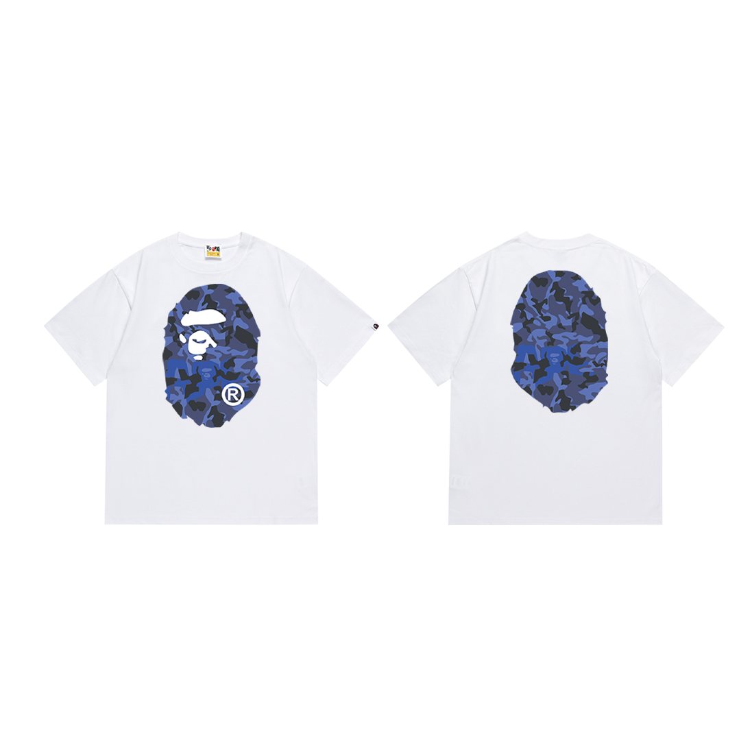 BAPE Blue Camo Ape Head Graphic T-Shirt
