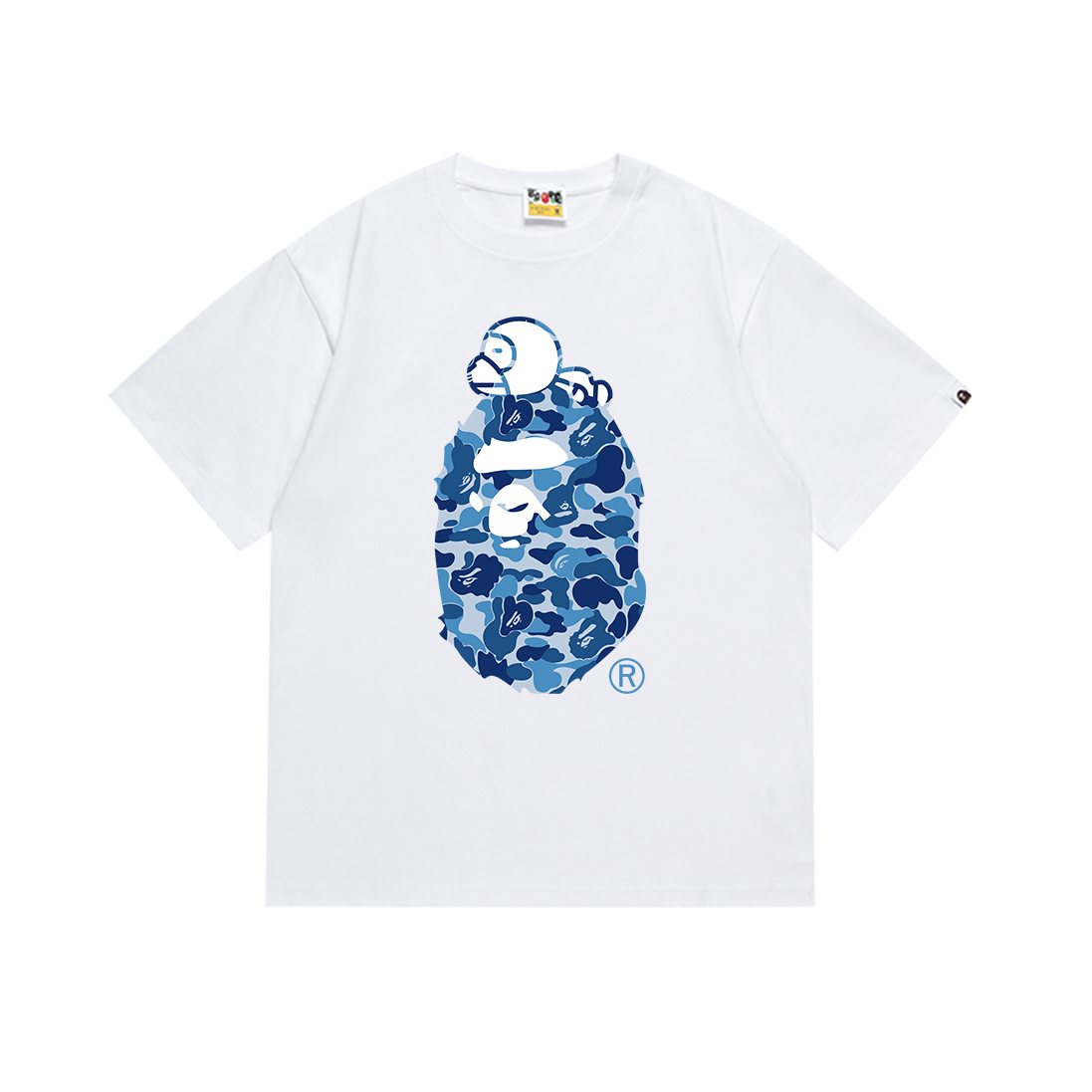 BAPE Blue Camo Ape Head Graphic T-Shirt
