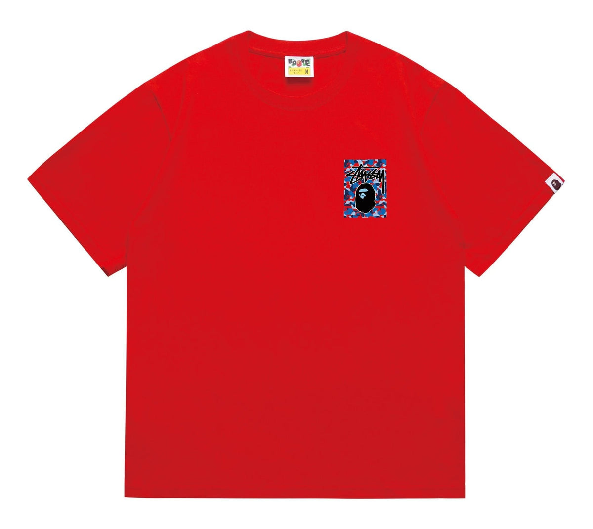 BAPE Blue Camo Black Ape Graphic T-Shirt