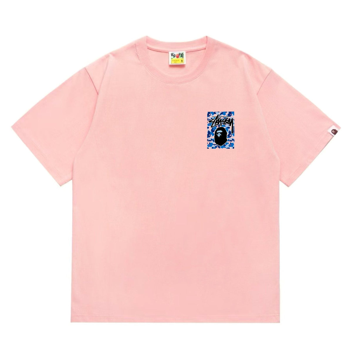 BAPE Blue Camo Black Ape Graphic T-Shirt