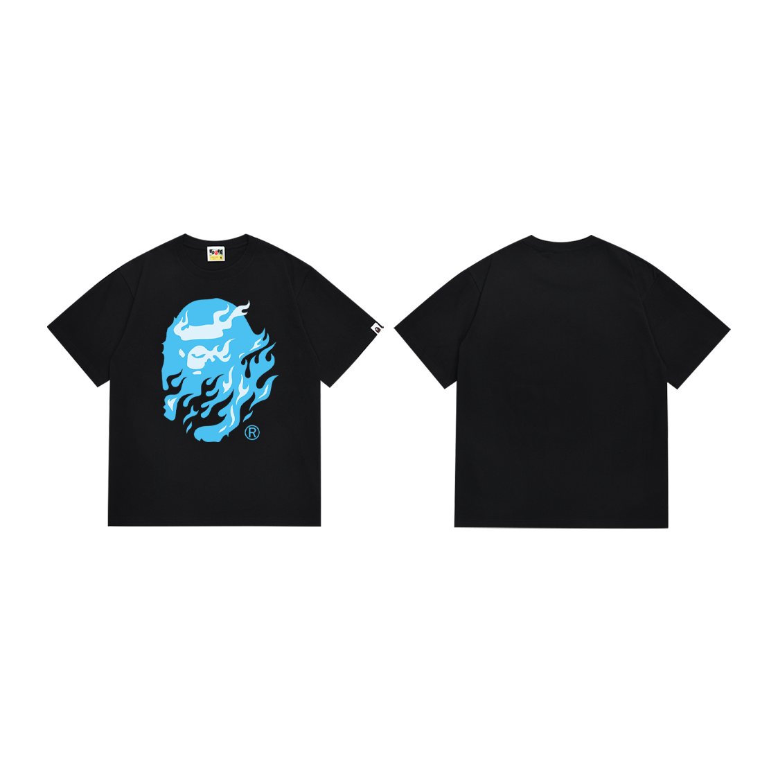 BAPE Blue Ape Flame Graphic T-Shirt