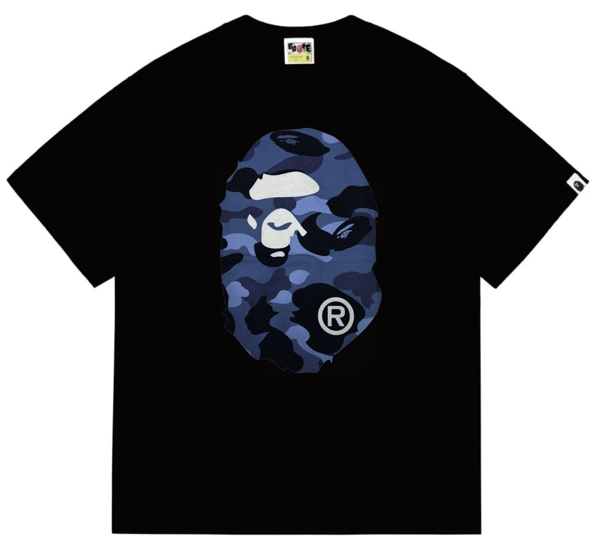 BAPE Blue Camo Ape Head Graphic T-Shirt