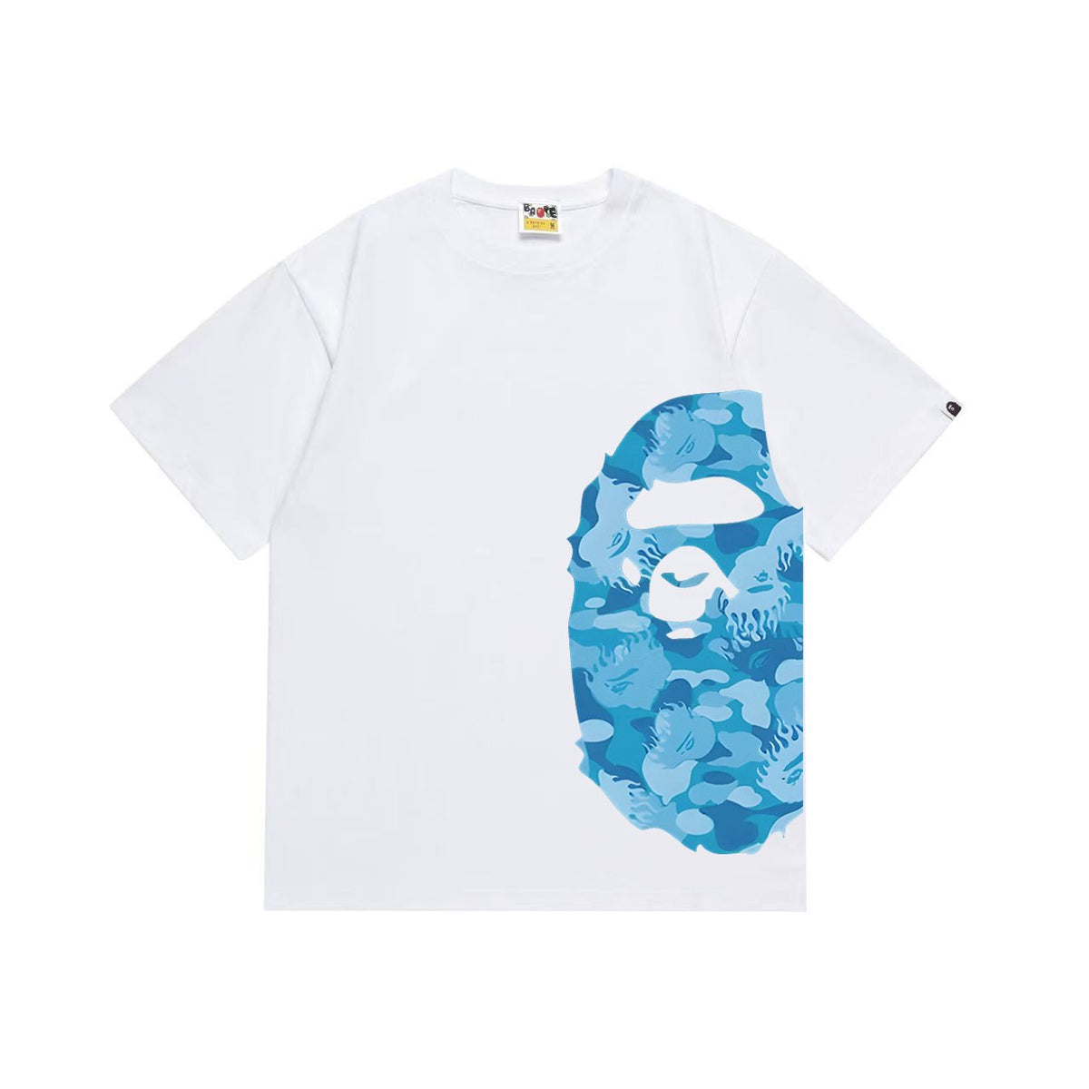 BAPE Blue Ape-Head Side Graphic T-Shirt