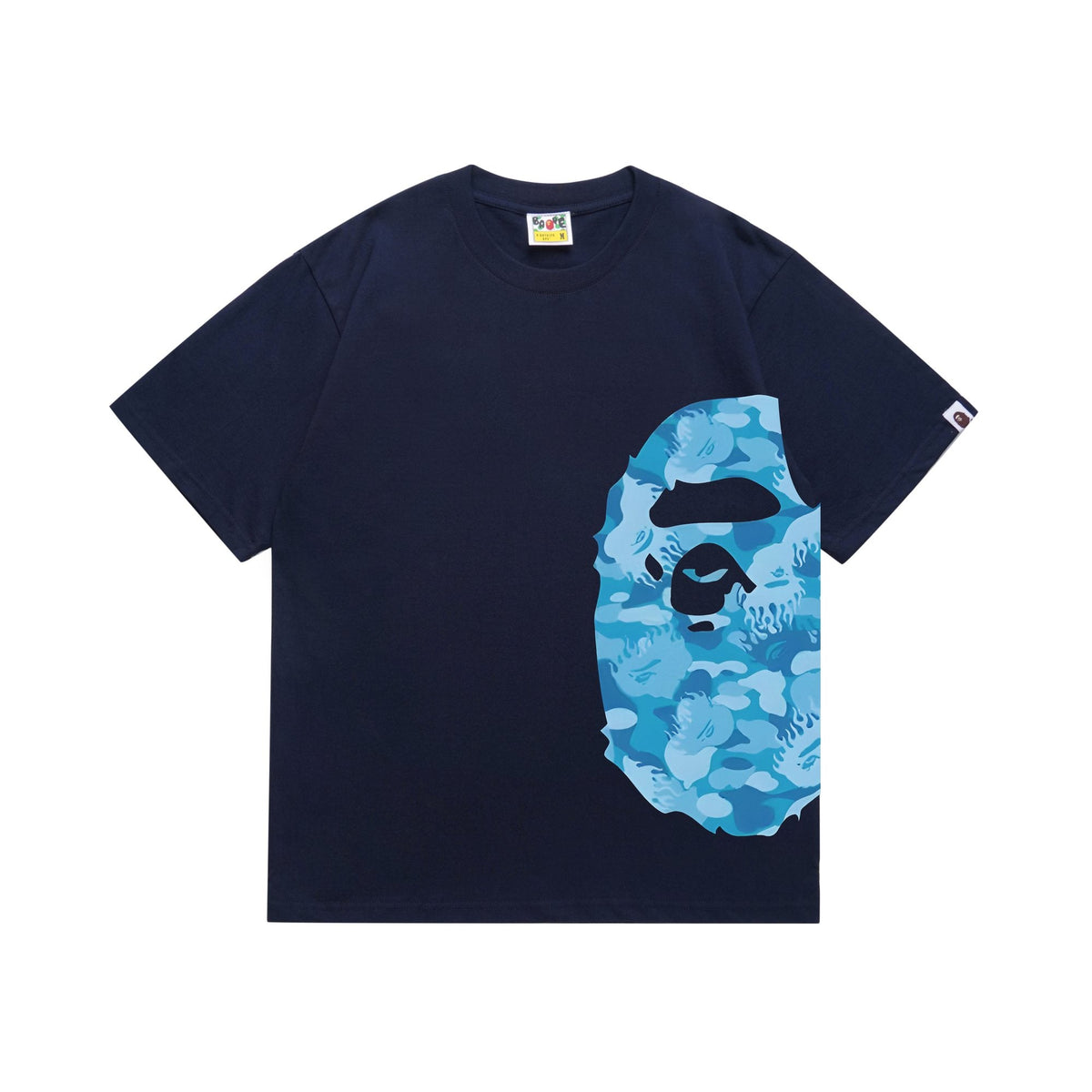 BAPE Blue Ape-Head Side Graphic T-Shirt