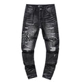 AMIRI Black Distressed Letter Graphic Jeans