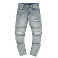 AMIRI Light Blue Distressed Ripped Knee Jeans