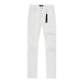 AMIRI White Distressed Ribbed Panel Jeans