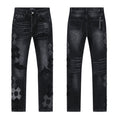 AMIRI Black Floral Distressed Jeans
